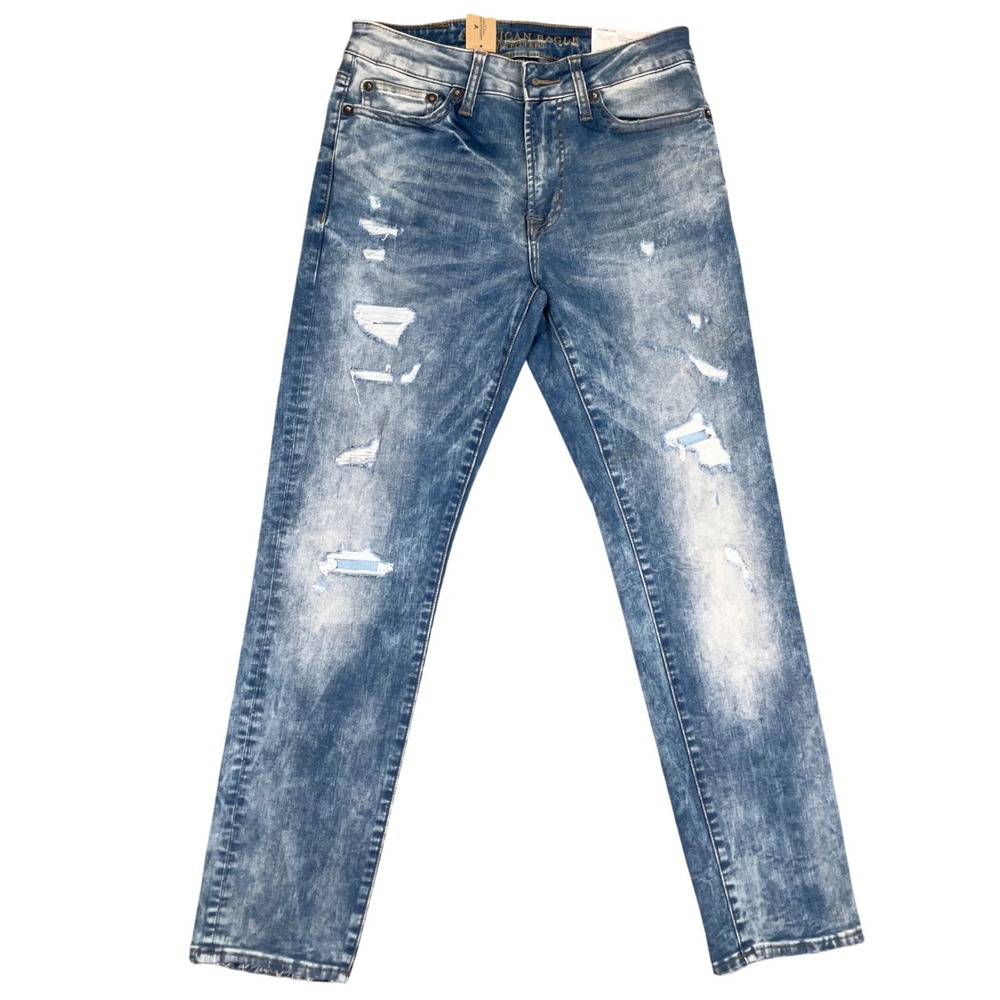 American Eagle Jeans Mens 28W 28L Blue Extreme Flex Slim Destroy Distressed